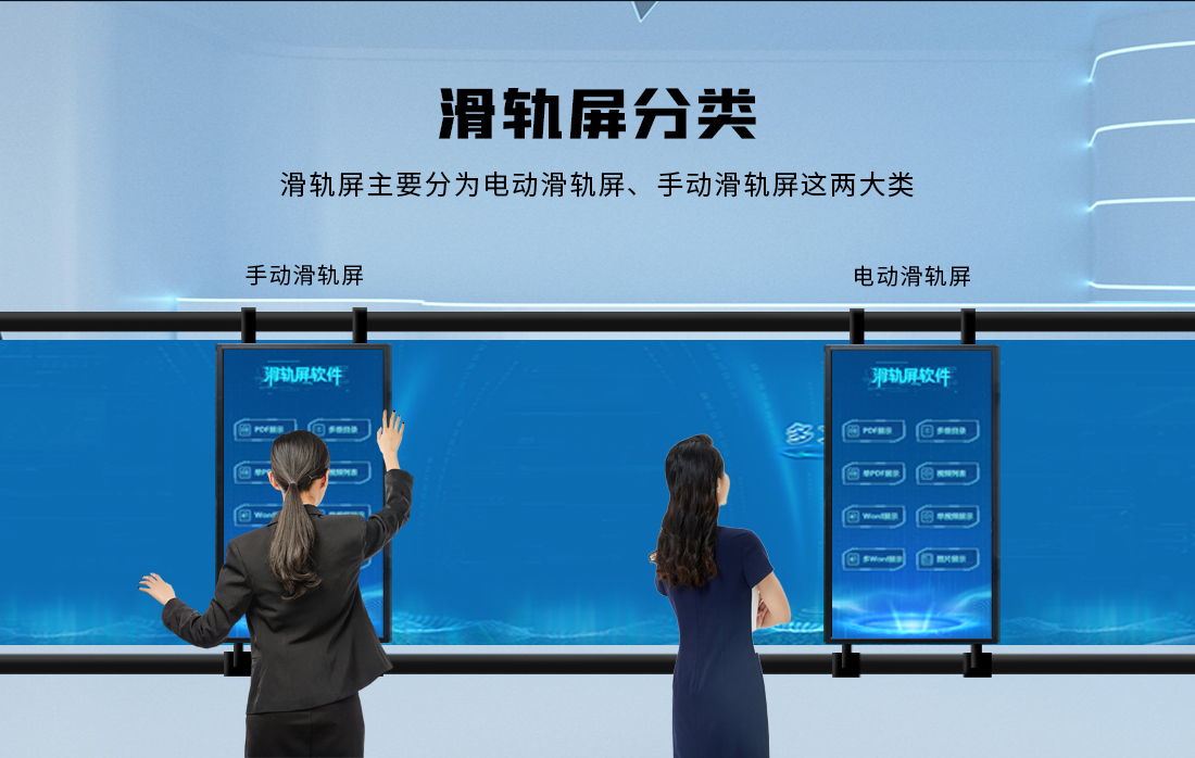 智慧滑轨屏-滑轨互动屏-滑轨屏软件-互动滑轨屏方案