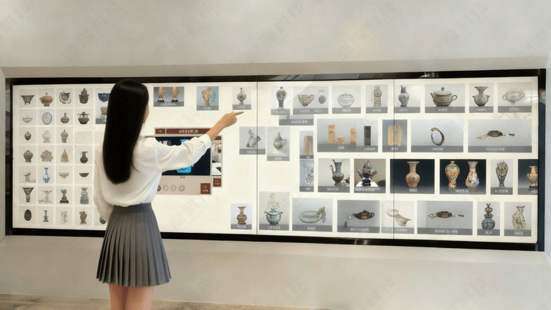 博物馆大屏数字互动墙效果图 博物馆大屏数字互动墙效果图