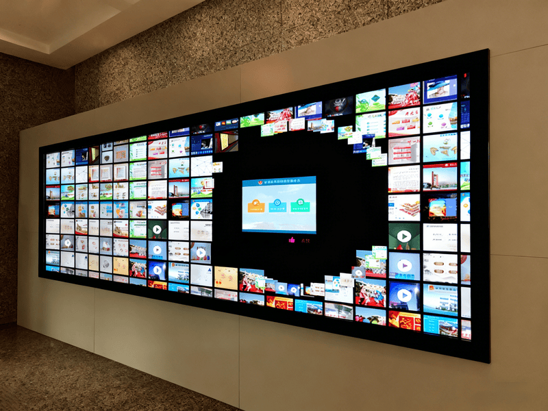 大屏互动魔墙软件_互动魔墙展示系统_数字瀑布墙软件